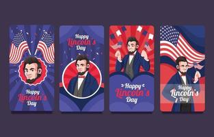 Amerika Abraham Lincoln Geburtstag Sozial Medien Geschichte vektor