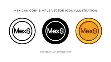 Mexikaner Peso einfach Vektor Symbol Illustration