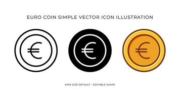 euro mynt enkel vektor ikon illustration