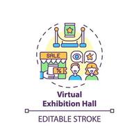 Konzeptikone der virtuellen Ausstellungshalle vektor