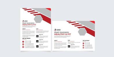 Fitness Fitnessstudio Flyer Vorlage mit Schwarz, rot und Grün Farbe, Fitnessstudio, trainieren, Fitness und Sport Flyer. Fitness Fitnessstudio Geschäft Flyer Design vektor