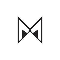 m brev logotyp design vektor mall