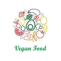 roh vegan, Entgiftung, organisch Etiketten, Logo und Elemente zum Essen, trinken, Restaurants, bio Produkte. vektor