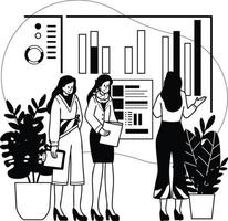 weiblich Büro Arbeiter bewirbt sich zum ein Job Illustration im Gekritzel Stil vektor