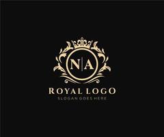 Initiale n / a Brief luxuriös Marke Logo Vorlage, zum Restaurant, Königtum, Boutique, Cafe, Hotel, heraldisch, Schmuck, Mode und andere Vektor Illustration.