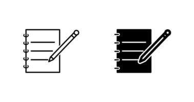 anteckningsbok och penna vektor ikon