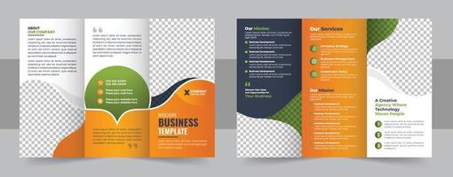 företags- trifold broschyr mall design, företags- företag broschyr trifold mall design vektor
