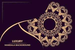 Luxus Zier Mandala Hintergrund Design im golden Farbe. Ornament elegant Einladung Hochzeit Karte ,Arabeske Muster, islamisch, Hintergrund Startseite Banner und Illustration Vektor Design