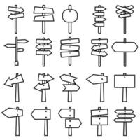 Richtung Tafel Symbol Vektor Satz. Zeiger Illustration Zeichen Sammlung. Route Symbol.