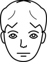 Liniensymbol für trauriges Gesicht vektor