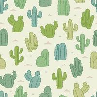 Vektor Kaktus auf Wüste nahtlos Muster
