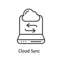 Wolke synchronisieren Vektor Gliederung Symbole. einfach Lager Illustration Lager