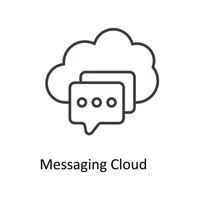 meddelandehantering moln vektor översikt ikoner. enkel stock illustration stock