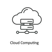 Wolke Computing Vektor Gliederung Symbole. einfach Lager Illustration Lager