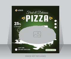 mat meny och utsökt pizza social media posta design mall vektor