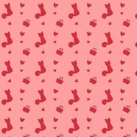 nahtlos Muster mit rot Katzen und Herzen. Vektor Illustration