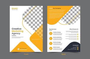 kreativ företags- företag flygblad mall design. 2 ensidig affisch folder broschyr vektor illustratör. för marknadsföring, befordran, annonsera, företag förslag, årlig Rapportera, bok omslag, utbildning