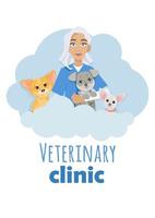 Arzt Tierarzt Frau mit Hunde vektor