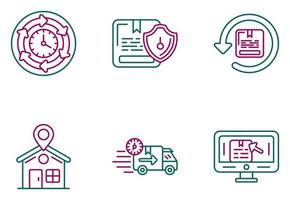 Vektor-Icon-Set für die logistische Lieferung vektor