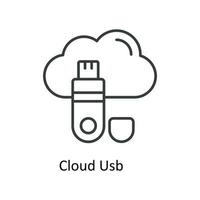 Wolke USB Vektor Gliederung Symbole. einfach Lager Illustration Lager