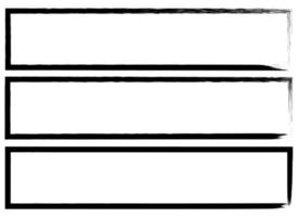 schwarz Grunge Platz Bürste. rechteckig rahmen. Vektor einstellen