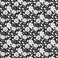 svart och vit blomma sömlös mönster design. vektor