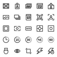 översikt ikoner för fotografi. vektor