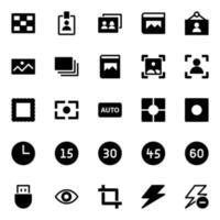 Glyphe Symbole zum Fotografie. vektor
