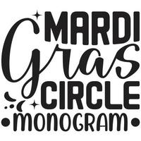 mardi gras cirkel monogram vektor