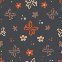 Sommer- nahtlos Muster mit Schmetterlinge und Blumen vektor