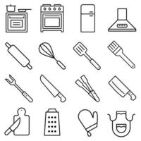 kök ikon vektor uppsättning. matlagning illustration tecken samling. laga mat symbol.