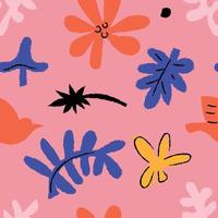 nahtlos Rosa Muster mit abstrakt Blumen- Elemente. wiederholen Vektor Hintergrund. Hintergrund Fliese