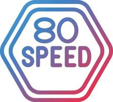 vektor design 80 hastighet begränsa ikon stil