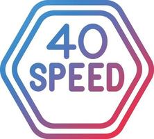 vektor design 40 hastighet begränsa ikon stil