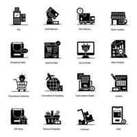 Retail-Shopping und E-Commerce-Icon-Set vektor