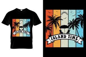 Insel Zeit Sommer- T-Shirt Design. Beste zum Mode Grafik, T-Shirt Profi Vektor