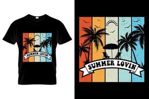 sommar lovin sommar t-shirt design. bäst för mode grafik, t-shirt proffs vektor