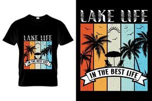 See Leben im das Beste Leben Sommer- T-Shirt Design. Beste zum Mode Grafik, T-Shirt Profi Vektor