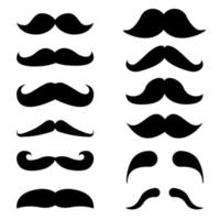 mustasch vektor ikon uppsättning. barberare illustration symbol samling.