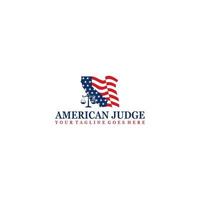 amerikanisch Gesetz Feste Logo Vektor, mit USA Flagge zum Beste Richter Logo Design vektor