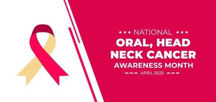 National Oral, Kopf, und Hals Krebs Bewusstsein Monat Hintergrund oder Banner Design Vorlage gefeiert im April. vektor