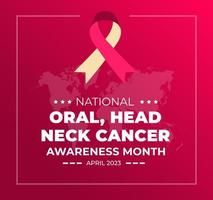 National Oral, Kopf, und Hals Krebs Bewusstsein Monat Hintergrund oder Banner Design Vorlage gefeiert im April. vektor