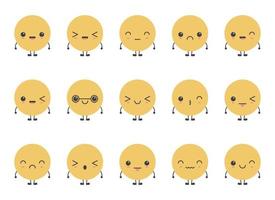 Karikatur Emoji Gesichter mit anders Stimmung Vektor Illustration Sammlung