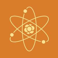 Atom Teile im Jahrgang Orange Hintergrund Vektor