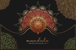 mandala design bakgrund i guld Färg dekorativ design vektor