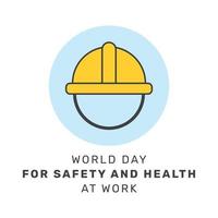 vektor illustration av värld dag för säkerhet och hälsa på arbete affisch