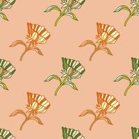 nahtlos Muster mit Hand gezeichnet Blumen und Blätter. abstrakt Blumen- Hintergrund. vektor