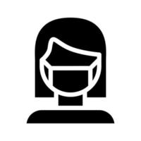 Vektor Illustration von Frau mit chirurgisch Maske Symbol