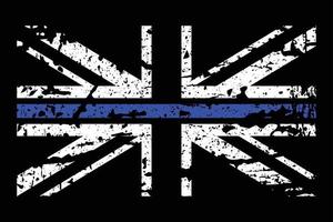 dünn Blau Linie Vereinigtes Königreich Flagge Design vektor