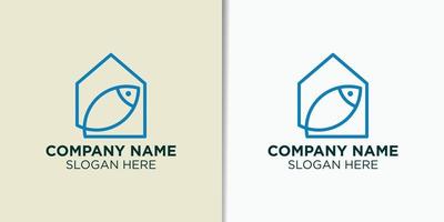 Zuhause und Fisch Logo Vorlage vektor